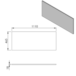 SAPHO CIRASA deska DTDL 111x1,8x46,5cm, bílá lesk (CR111-3030)