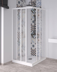 FORTE Čtvercový sprchový kout ACRIL - ANGOLO NEW, BARVA rámu - Bílá, 70 x 70 x 190,2 cm (OLNAC2FS100031)