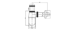 AQUALINE Umyvadlový sifon 1'1/4, odpad 32mm, nízký, chrom (CV1006)