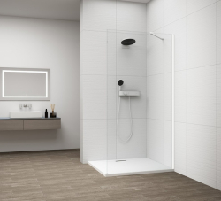 POLYSAN ESCA BLACK MATT jednodílná sprchová zástěna k instalaci ke stěně, sklo čiré, 1300 mm (ES1013-02)