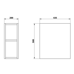SAPHO ODETTA skříňka spodní policová 20x50x43,5cm, bílá lesk (DT200-3030)