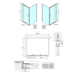 Easy Line obdélník/čtverec sprchový kout pivot dveře 800-900x900mm L/P varianta