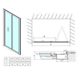 POLYSAN EASY LINE sprchové dveře skládací 1000mm, čiré sklo (EL1910)