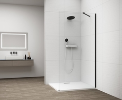 POLYSAN ESCA BLACK MATT jednodílná sprchová zástěna k instalaci ke stěně, sklo čiré, 1000 mm (ES1010-02)