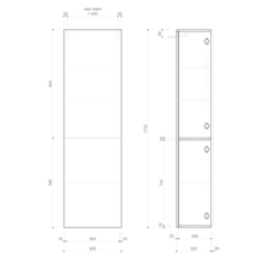 SAPHO ESPACE skříňka 50x172x32cm, 2x dvířka, levá/pravá, borovice rustik (ESC450-1616)