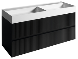 SAPHO FILENA dvojumyvadlová skříňka 118x51,5x43cm, černá mat strip (FID1212BS)
