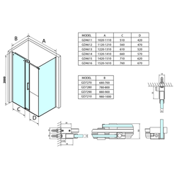 GELCO DRAGON obdélníkový sprchový kout 1000x1100mm L/P varianta, rohový vstup (GD4210GD4211)