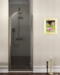 GELCO ANTIQUE sprchové dveře otočné, 800mm, pravé, ČIRÉ sklo, bronz, světlý odstín (GQ1380RCL)