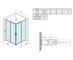 SIGMA SIMPLY BLACK sprchové dveře posuvné pro rohový vstup 800 mm, čiré sklo