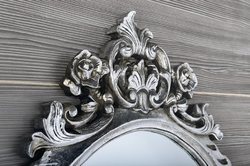 DESNA oválné zrcadlo v rámu, 80x100cm, stříbrná