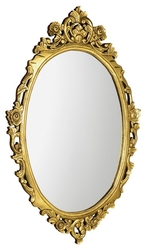 SAPHO - DESNA oválné zrcadlo v rámu, 80x100cm, zlatá (IN352)