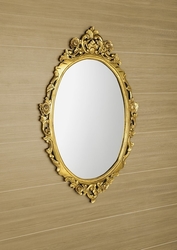 SAPHO DESNA oválné zrcadlo v rámu, 80x100cm, zlatá (IN352)
