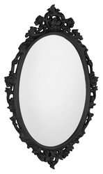 Sapho DESNA oválné zrcadlo ve vyřezávaném rámu, 80x100cm, černá (IN357)