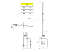 SAPHO KTX topná tyč s termostatem, 200 W, chrom (KTX-C-200)
