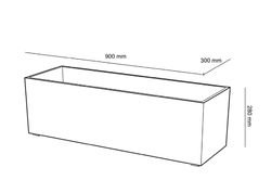 Obdélníkový granitový květináč Granisil KUBI 90 cm, šedý