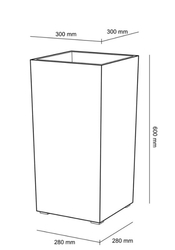 Obdélníkový granitový květináč Granisil KUBI vysoký 60 cm, černý