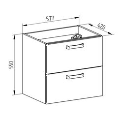 MEREO Leny, koupelnová skříňka s keramickým umyvadlem, bílá, 60 cm (CN811)