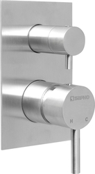 SAPHO - MINIMAL podomítková sprchová baterie, 2 výstupy, nerez (MI042)
