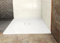 POLYSAN MIRAI sprchová vanička z litého mramoru, čtverec 90x90x1,8cm, bílá (73165)