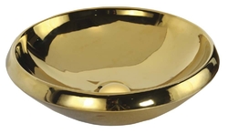 CREAVIT MINIMAL umyvadlo na desku kulaté průměr 45x13,5 cm, zlatá (MN045-AK00)