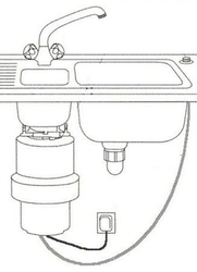 IN SINK dřezový drtič kuchyňského odpadu, 230V, 380W, pneu. spínač