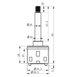 SAPHO Přepínač kartuše (1102-63, KU383) 3 výstupy (ND1102-63-1)