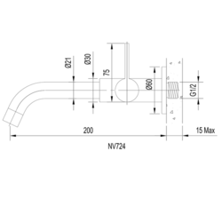 SAPHO TORI nástěnný ventil,1/2', chrom (NV724)