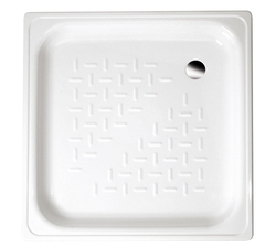 AQUALINE Smaltovaná sprchová vanička, čtverec 70x70x12cm, bílá (PD70X70)