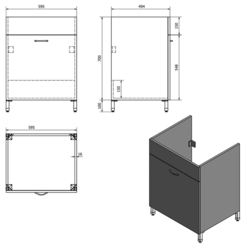AQUALINE Plastová výlevka se skříňkou, včetně sifonu (PI6050-01)