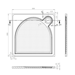 GELCO LARCA sprchová vanička z litého mramoru, čtverec, 80x80cm (PL008)