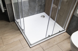 AQUALINE TECMI sprchová vanička z litého mramoru, čtverec 90x90x3cm (PQ009)