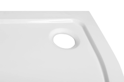 TECMI sprchová vanička z litého mramoru, čtvrtkruh 80x80x3 cm, R55