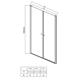 AQUALINE - PILOT otočné sprchové dveře dvojkřídlé 900mm (PT092)