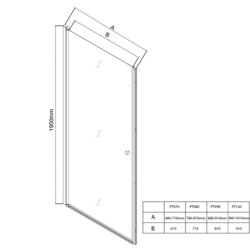 AQUALINE PILOT otočné sprchové dveře 1000mm, sklo BRICK (PT100)