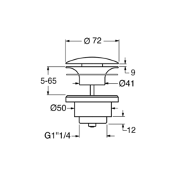 GSI - Neuzavíratelná výpust, mosaz/keramická zátka, bílá mat (PVC09)