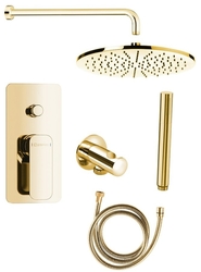 SPY podomítkový sprchový set s pákovou baterií, otočný přepínač, 2 výstupy, zlato (PY42/17-01)