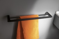 FLORI držák ručníků dvojitý 600x127mm, černá mat
