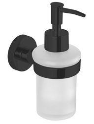 AQUALINE - SAMBA dávkovač mýdla 150ml, mléčné sklo, černá (SB219)