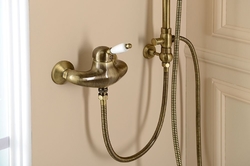 SAPHO - KIRKÉ WHITE nástěnná sprchová baterie, bílá páčka, bronz (KI11BB)