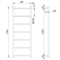 SHICK nástěnný držák ručníků 500x1344 mm, kulatý, chrom