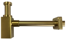 SAPHO Umyvadlový sifon 5/4", odpad 32mm, hranatý, zlato mat (SI419)