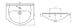 AQUALINE SIMPLEX ECO 55 umyvadlová skříňka včetně umyvadla 53x83,5x30,7cm (SIME550)