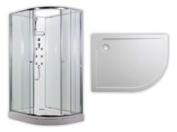 ARTTEC SIRIUS 120 x 90 cm - Masážní sprchový box model 4 čiré sklo levá vanička