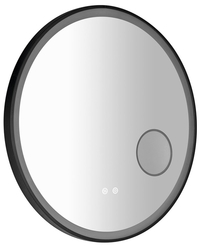 TARAN kulaté zrcadlo s LED osvětlením ø 70cm, kosm.zrcátko, senzor, fólie anti-fog, 3000-6500°K, černá mat- II.Jakost (TA070_QM-01)