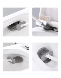 WC silikonová štětka nástěnná/na postavení, bílá
