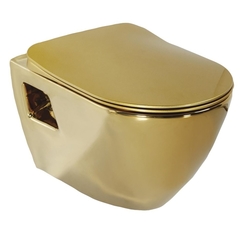 SAPHO PAULA WC sedátko, Slim soft close, duroplast, zlatá (KC0903)