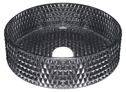 MARAGUA skleněné gravírované umyvadlo, průměr 39,5 cm, černá