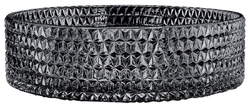 MARAGUA skleněné gravírované umyvadlo, průměr 39,5 cm, černá