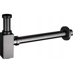 Olsen Spa Umyvadlový kovový sifon bez click/clack zátky, univerzální, hranatý, grafitová (BAMAX267694)