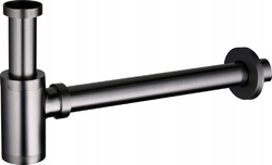 Olsen Spa Umyvadlový kovový sifon bez click/clack zátky, univerzální, kulatý, grafitová (BAMAX267698)